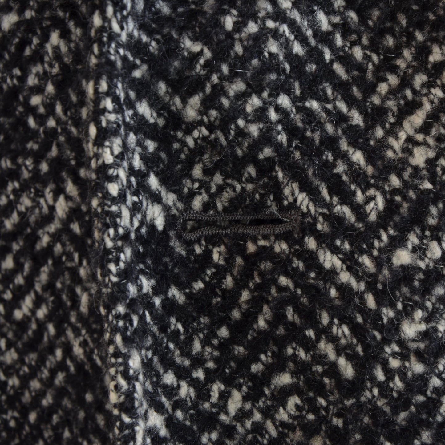 Handgefertigter Gürtel Holsten Tweed Mantel - Schwarz &amp; Weiß