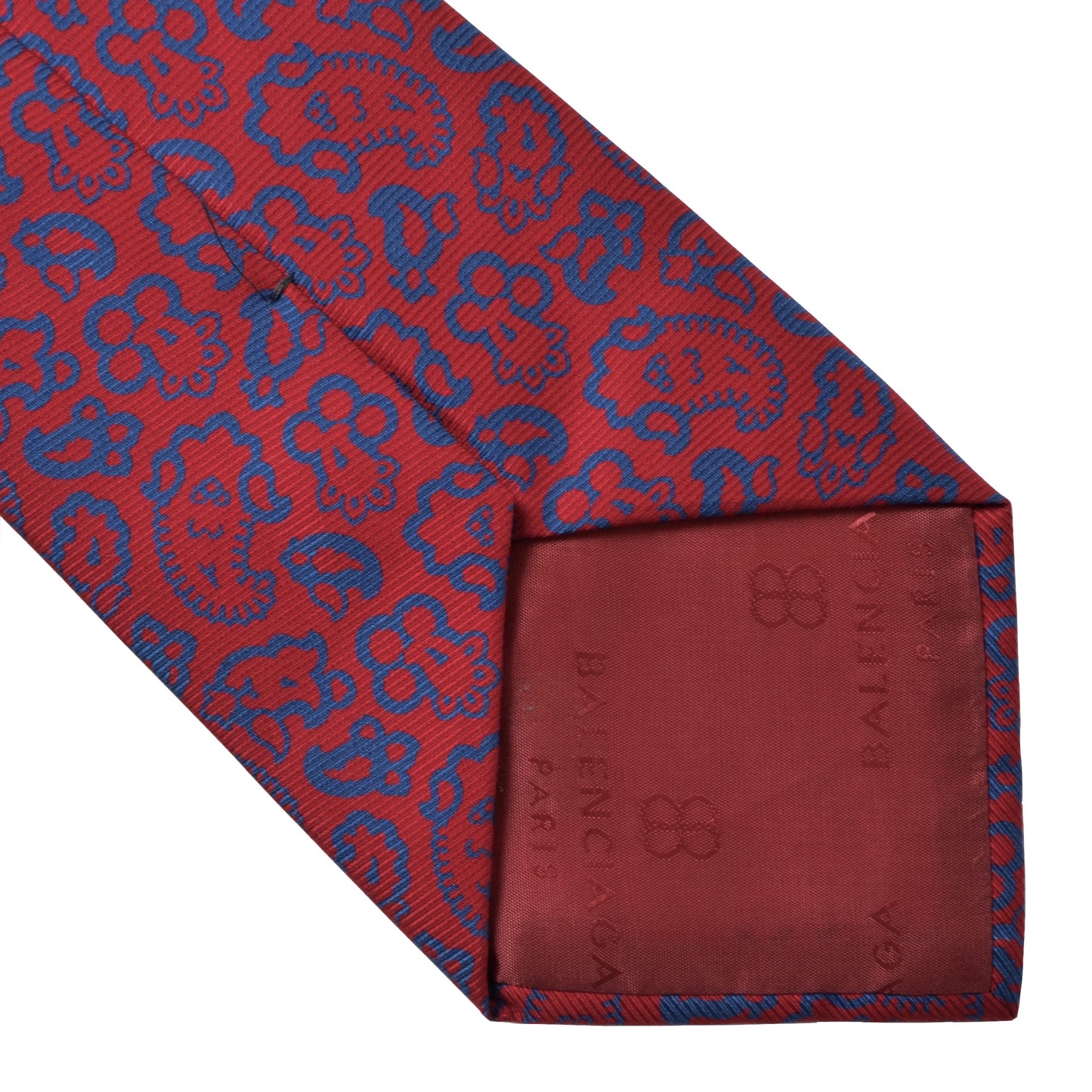 Balenciaga Paisley Silk Tie - Navy & Red