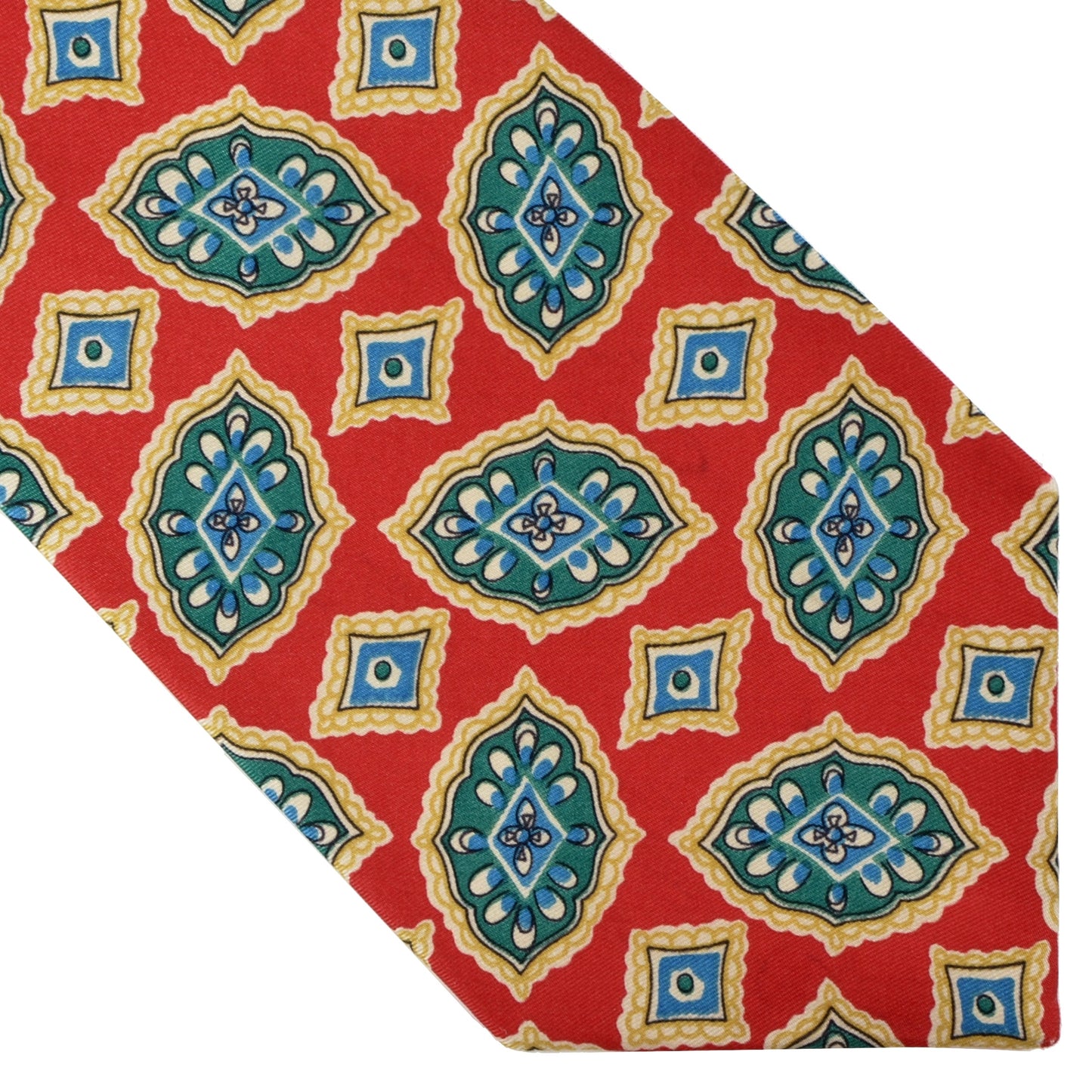 Burberrys Printed Silk Tie - Red & Green