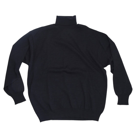 Ermenegildo Zegna Wool Turtleneck Sweater Size 54 - Navy