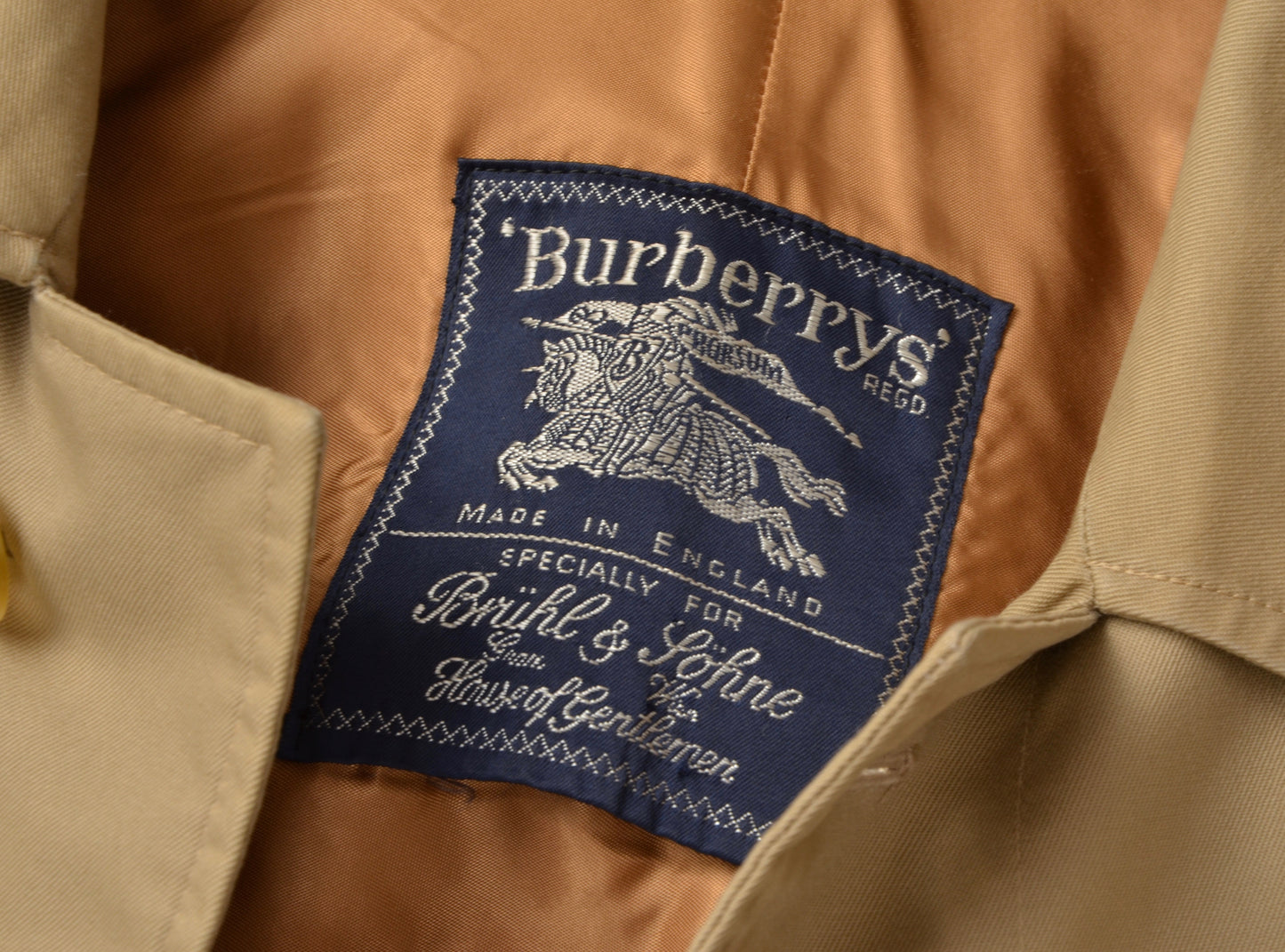 Burberrys Trench Coat & Novacheck Wool Lining Size 50 Beige/Tan