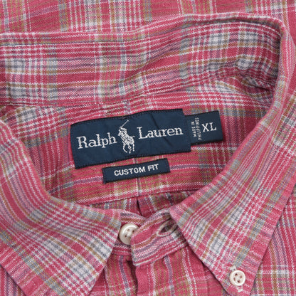 2x Polo Ralph Lauren Leinenhemden Größe XL Custom Fit - Kariert