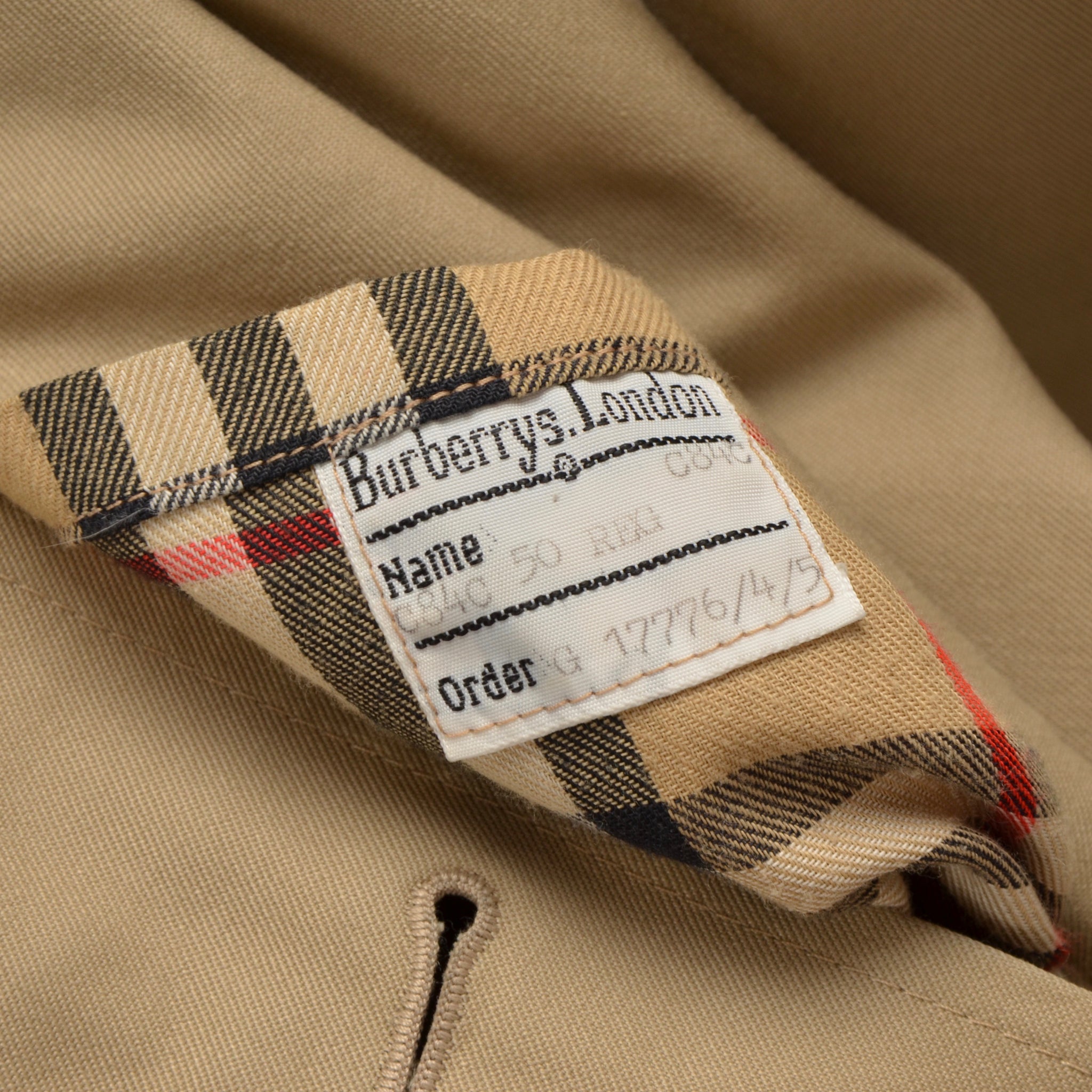Burberry Vintage Nova Check Wool Lining Trench Coat Beige