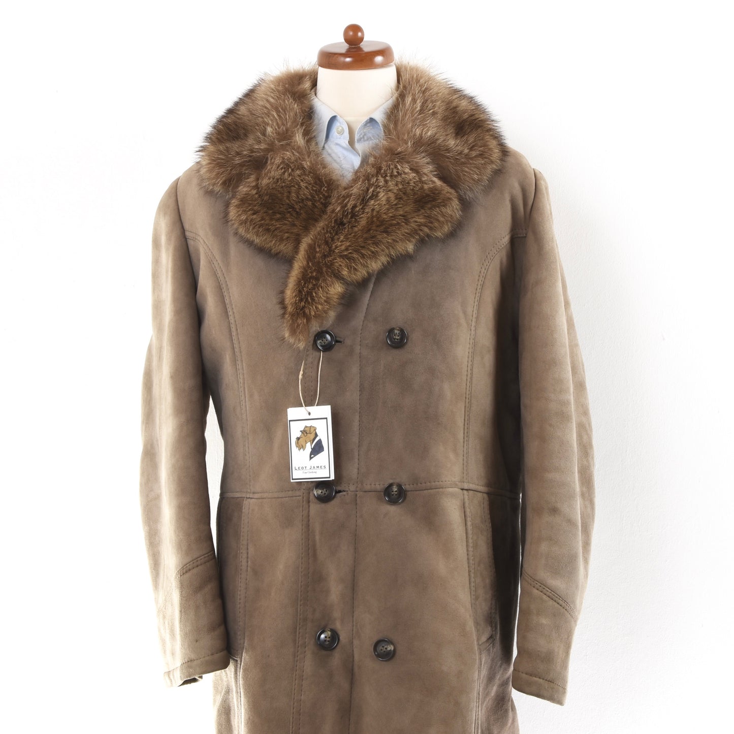 Hofstätter Wien Fur-Collared Shearling Coat Size 56 - Beige-Brown