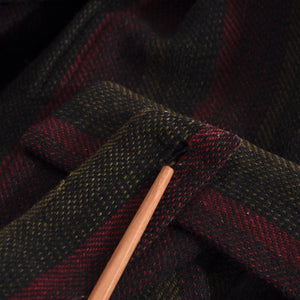 Vintage handgemachte Schalkragen Wolle Robe - gestreift