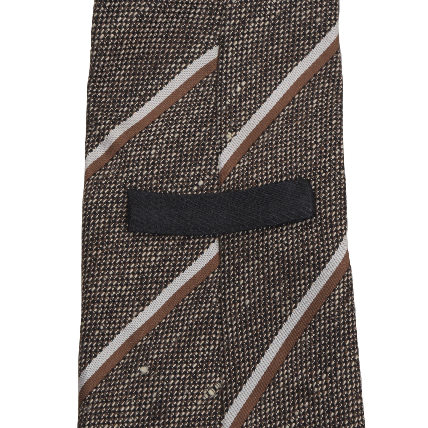 Dunhill London Krawatte aus Seide/Leinen – Braune Streifen