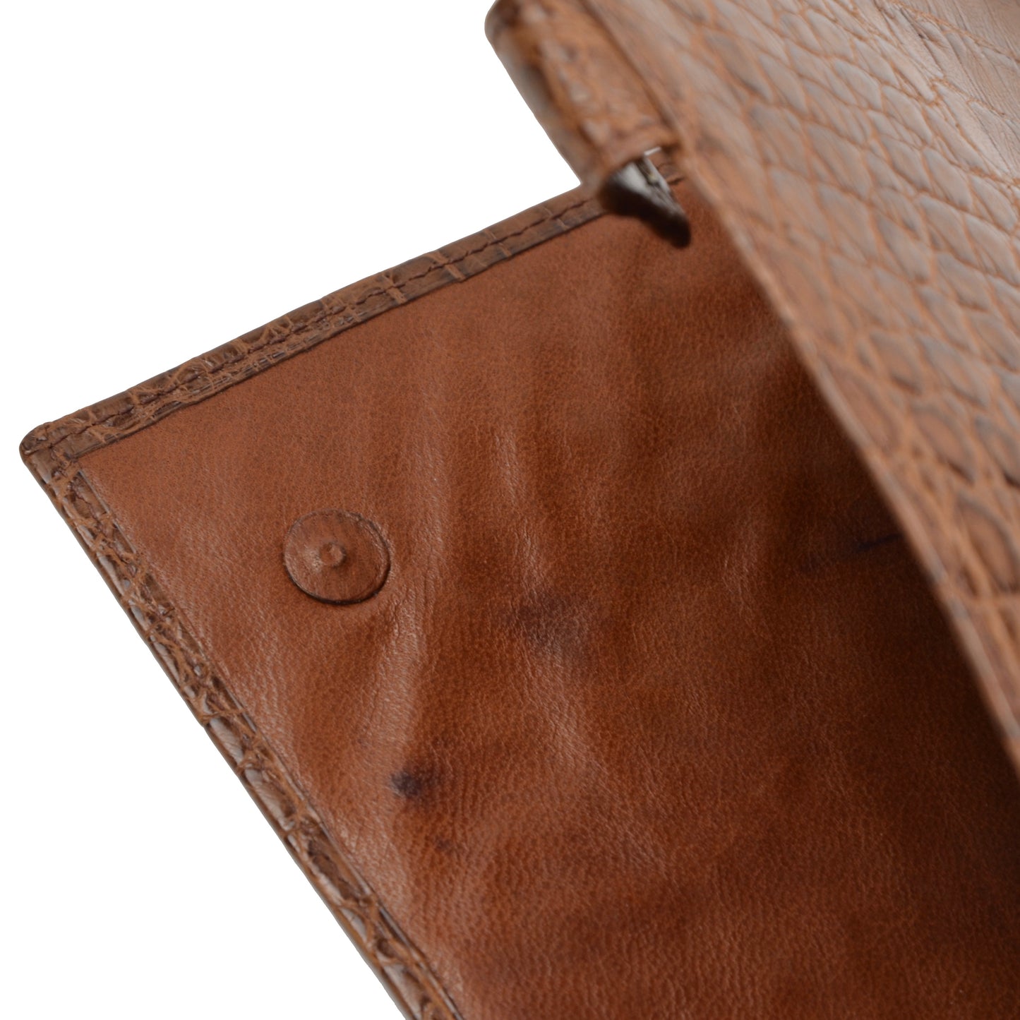 Genuine Crocodile Leather Passport Case/Wallet - Burgundy