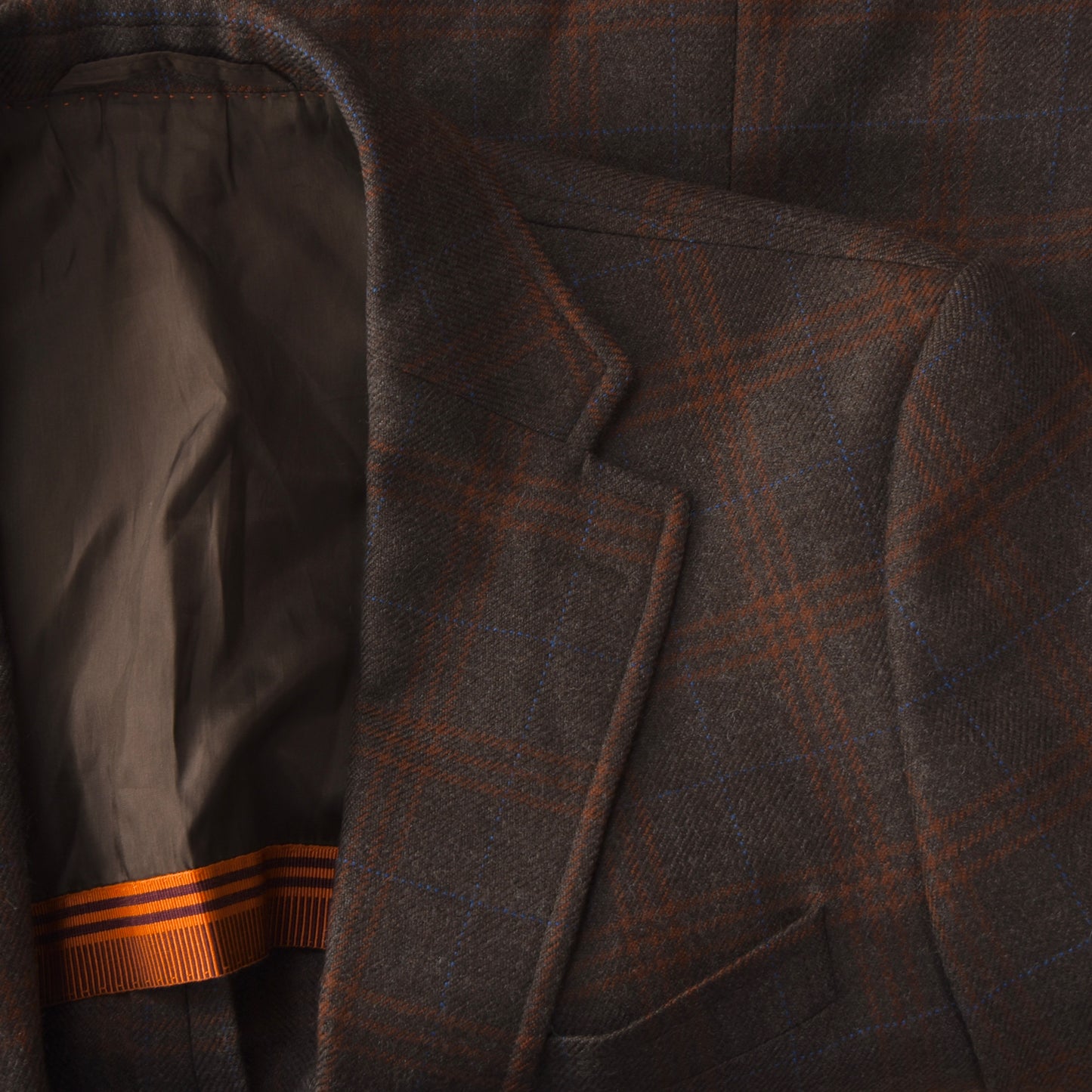 Baldessarini Wolljacke Größe 52 - Braun/Orange Windowpane