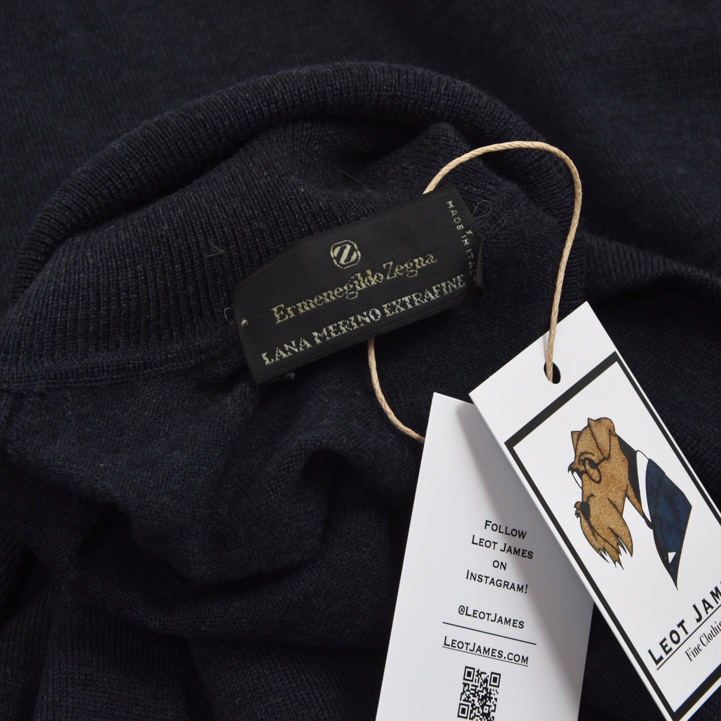 Ermenegildo Zegna Wool Turtleneck Sweater Size 54 - Navy
