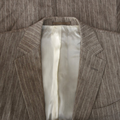 SuitSupply Linen Suit Size 50 - Beige Stripe