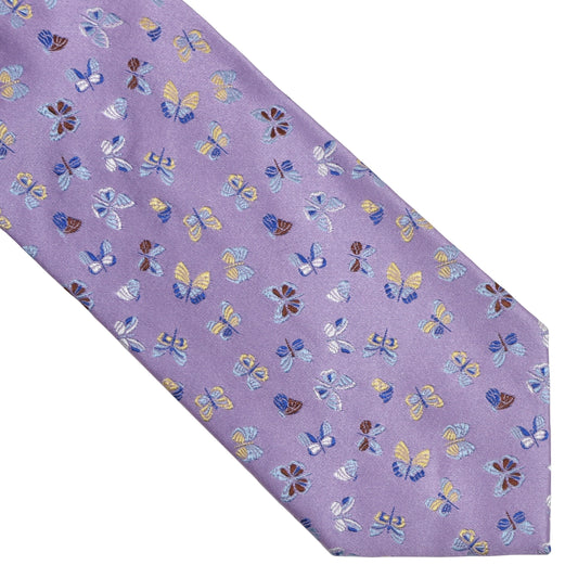 Ermenegildo Zegna Silk Tie - Lavender Butterflies