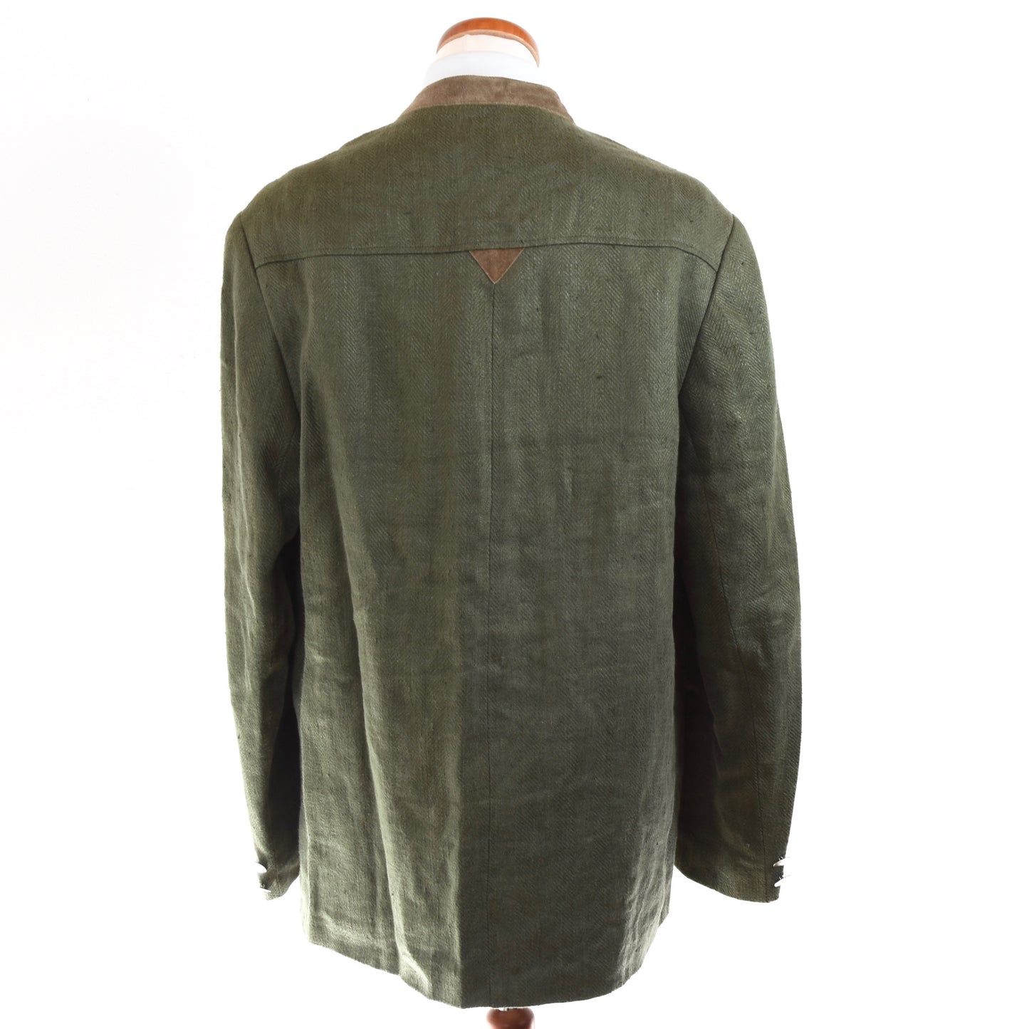 H. Moser Slubby Linen Janker/Jacket Size 54 - Green