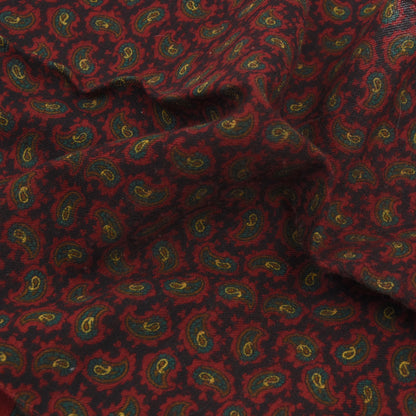 Wool Challis Dress Scarf - Red Paisley