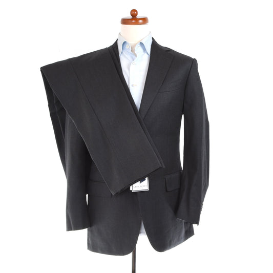 SuitSupply Super 110s Wool Suit Size 46 - Charcoal Stripe