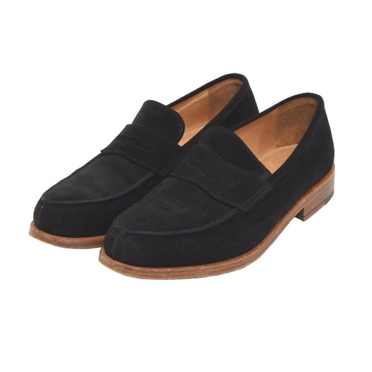 Handmacher Wildleder Norweger Loafer Größe 6,5 G - Schwarz