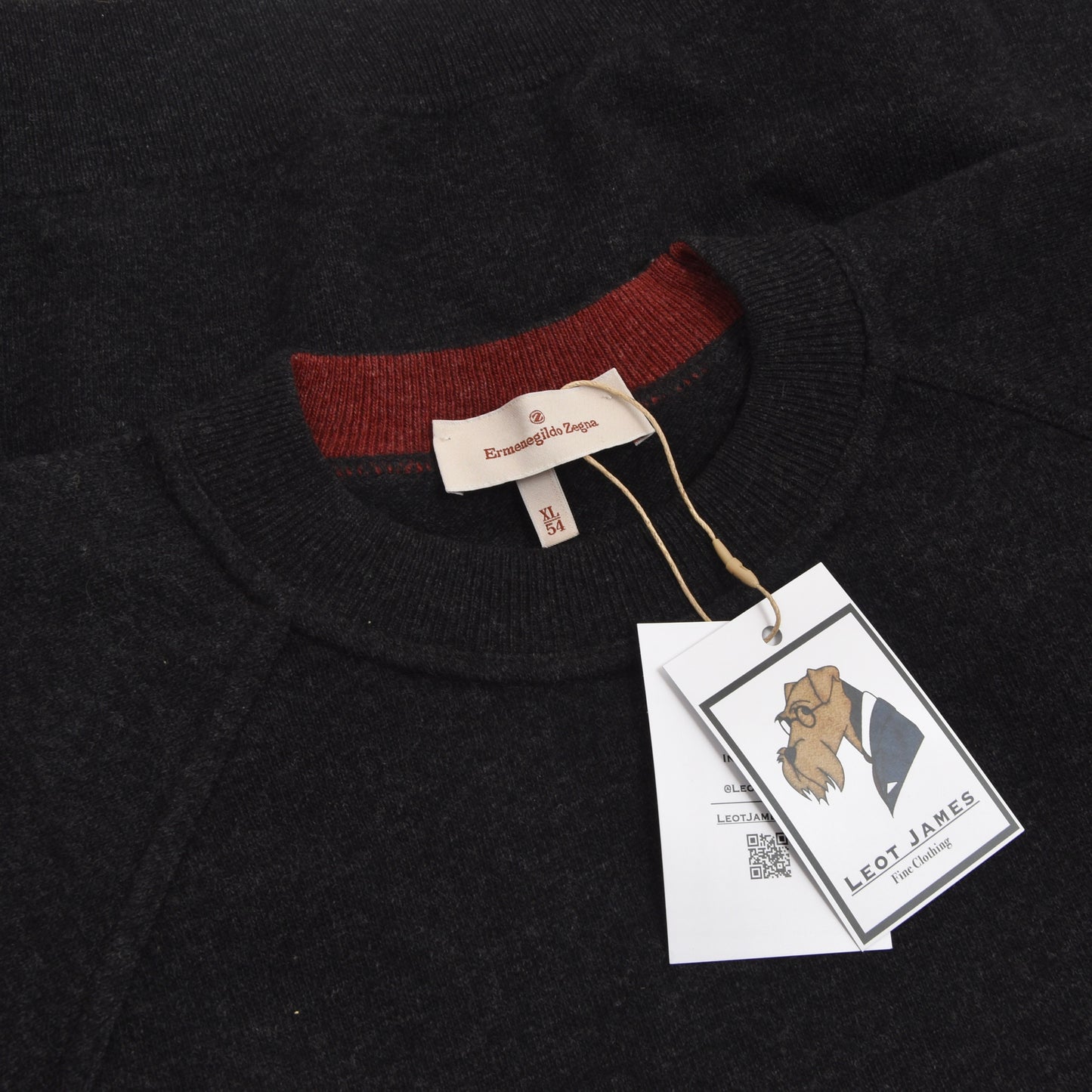 Ermenegildo Zegna Wool Sweater Size 54/XL - Charcoal