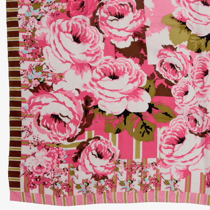 Kenzo Floral Silk Scarf - Pink & White