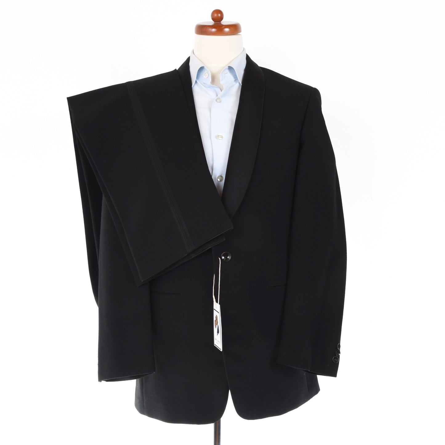 Vintage Handsewn Shawl Lapel Wool Tuxedo - Black