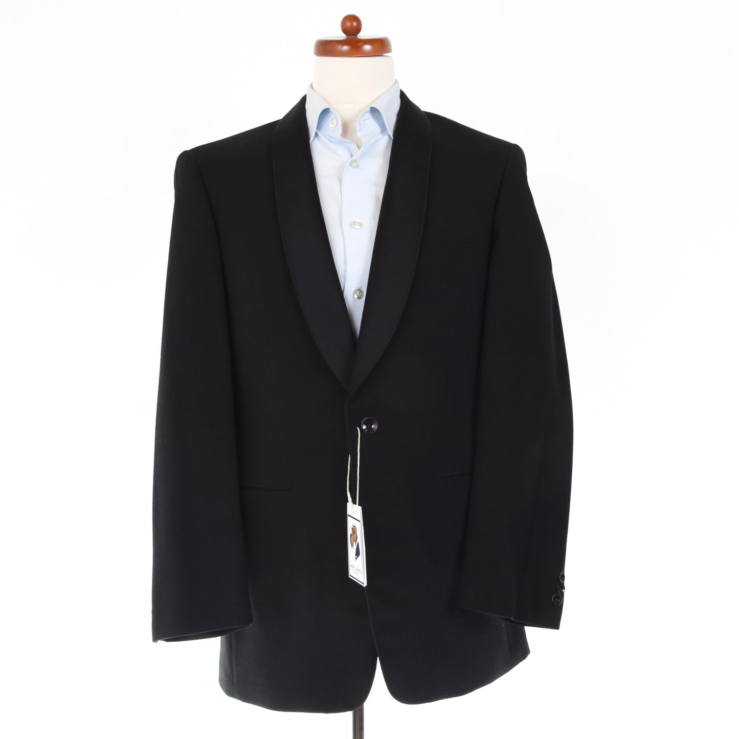 Vintage Handsewn Shawl Lapel Wool Tuxedo - Black