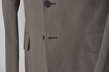 Etro Milano Cotton Suit Size 48 - Brown Stripe