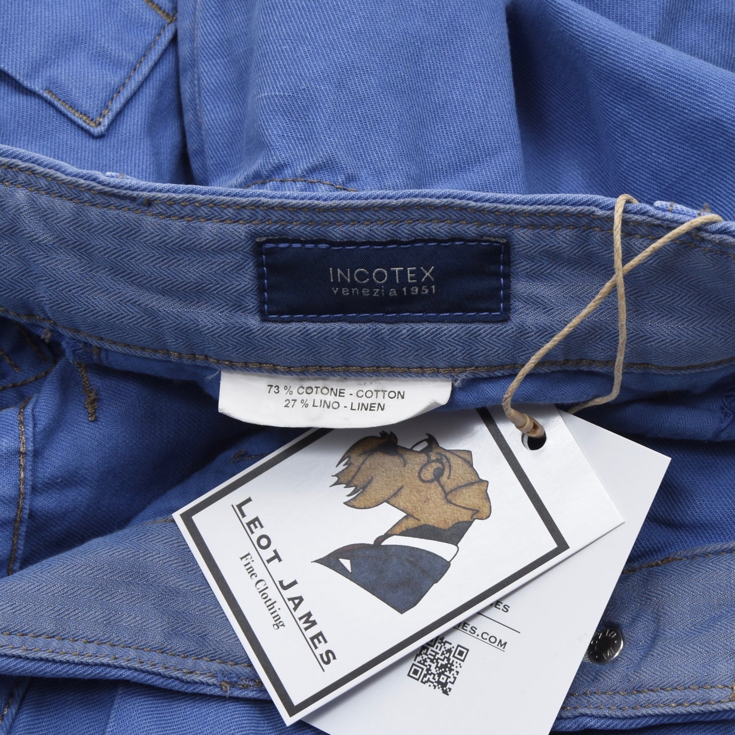 Incotex Linen/Cotton Shorts Size 48 - Periwinkle