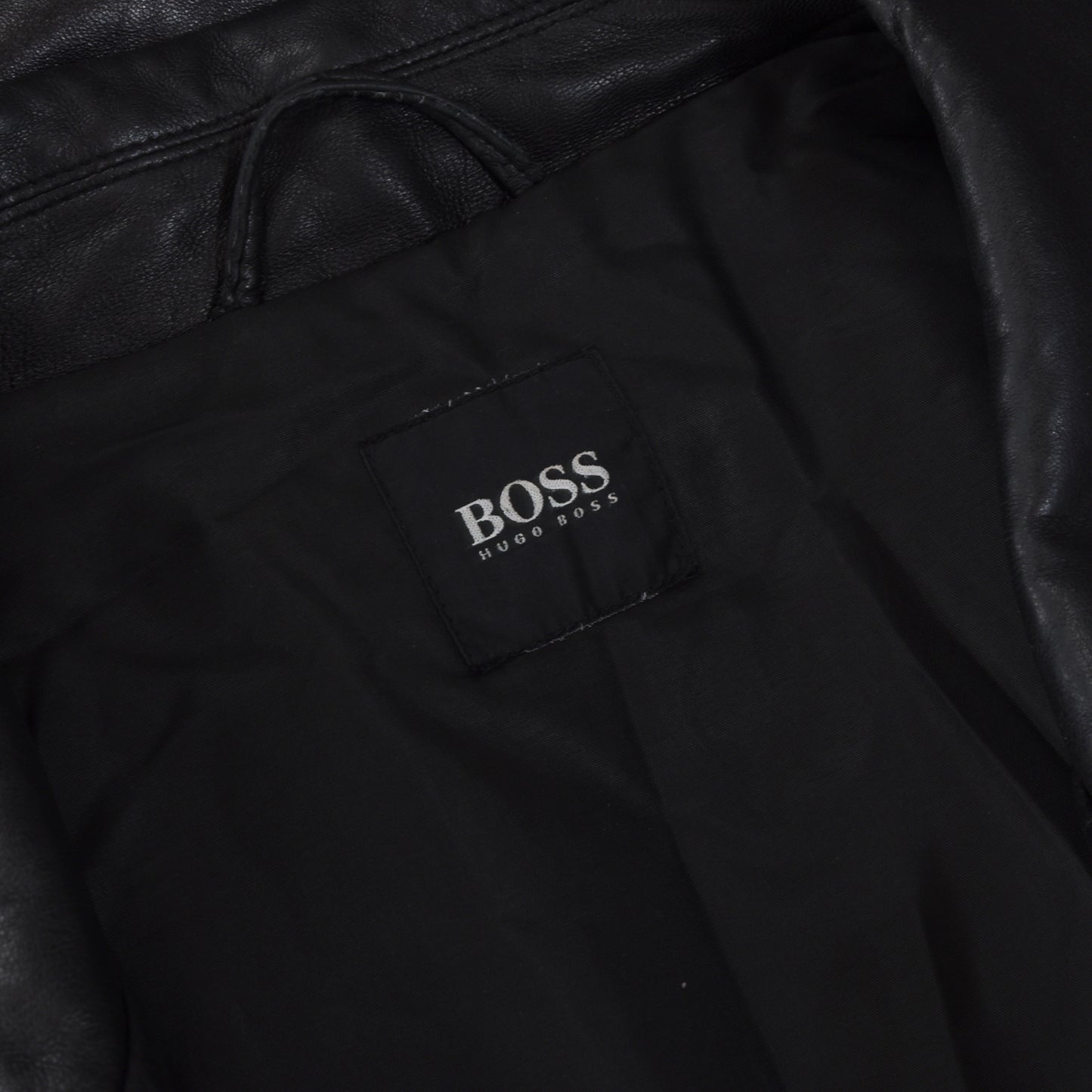 Hugo Boss Lambskin Leather Jacket Size 52 - Black