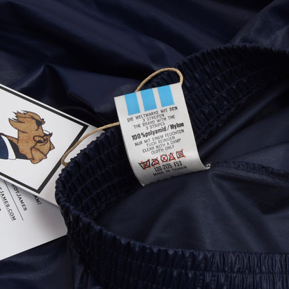 Vintage 80er Jahre Adidas Shiny Nylon Regenhose Größe D48 - Marineblau