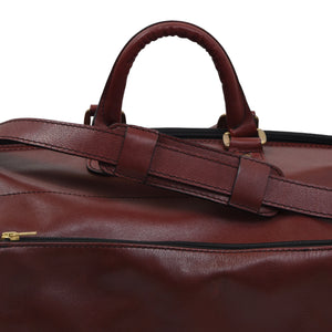 Vintage Leder Duffle Bag - Burgund