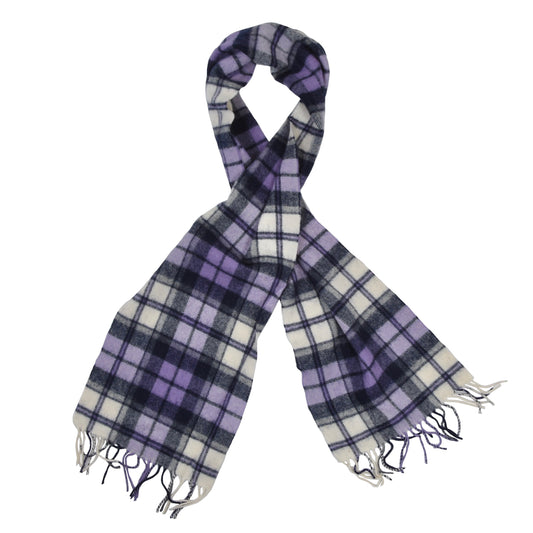 Neu mit Etikett Johnstons of Elgin Wollschal 163 cm – Lila Tartan