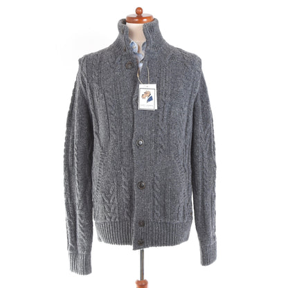 Woolrich Shetland Wollmischung Kabelstrick Cardigan Größe US L EUR XL - Grau