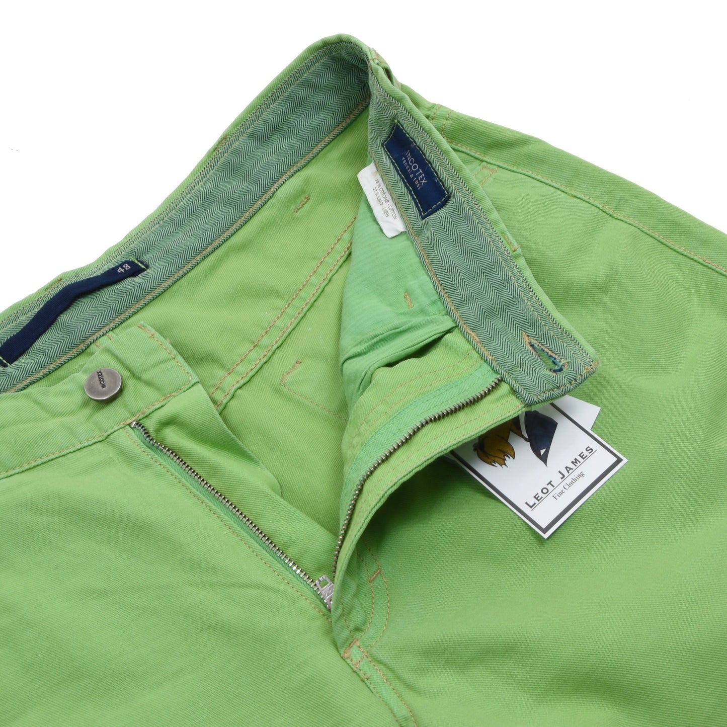 Incotex Leinen/Baumwolle Shorts Größe 48 - Grün