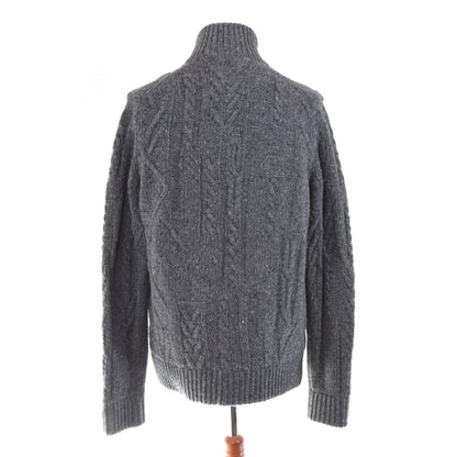 Woolrich Shetland Wollmischung Kabelstrick Cardigan Größe US L EUR XL - Grau