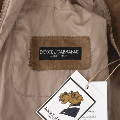 Dolce &amp; Gabbana Lammleder-Lederjacke Größe 52 - Braun