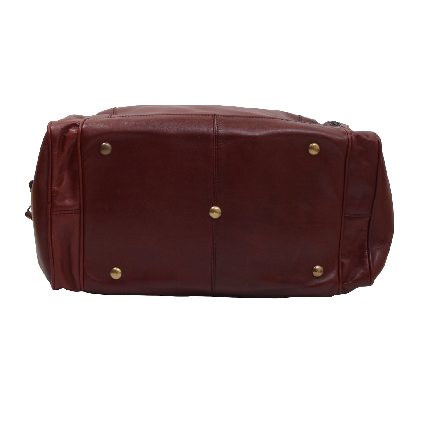 Vintage Leather Duffle Bag - Burgundy