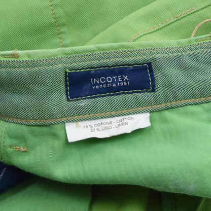 Incotex Linen/Cotton Shorts Size 48 - Green