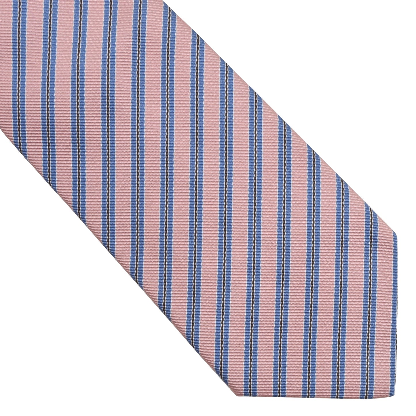 Luigi Borrelli Napoli Silk Tie - Pink & Blue Stripes