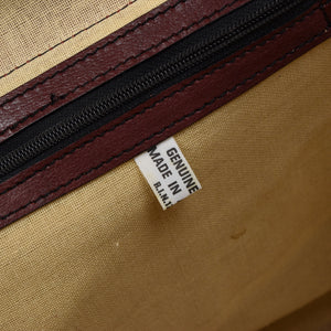 Vintage Leder Duffle Bag - Burgund