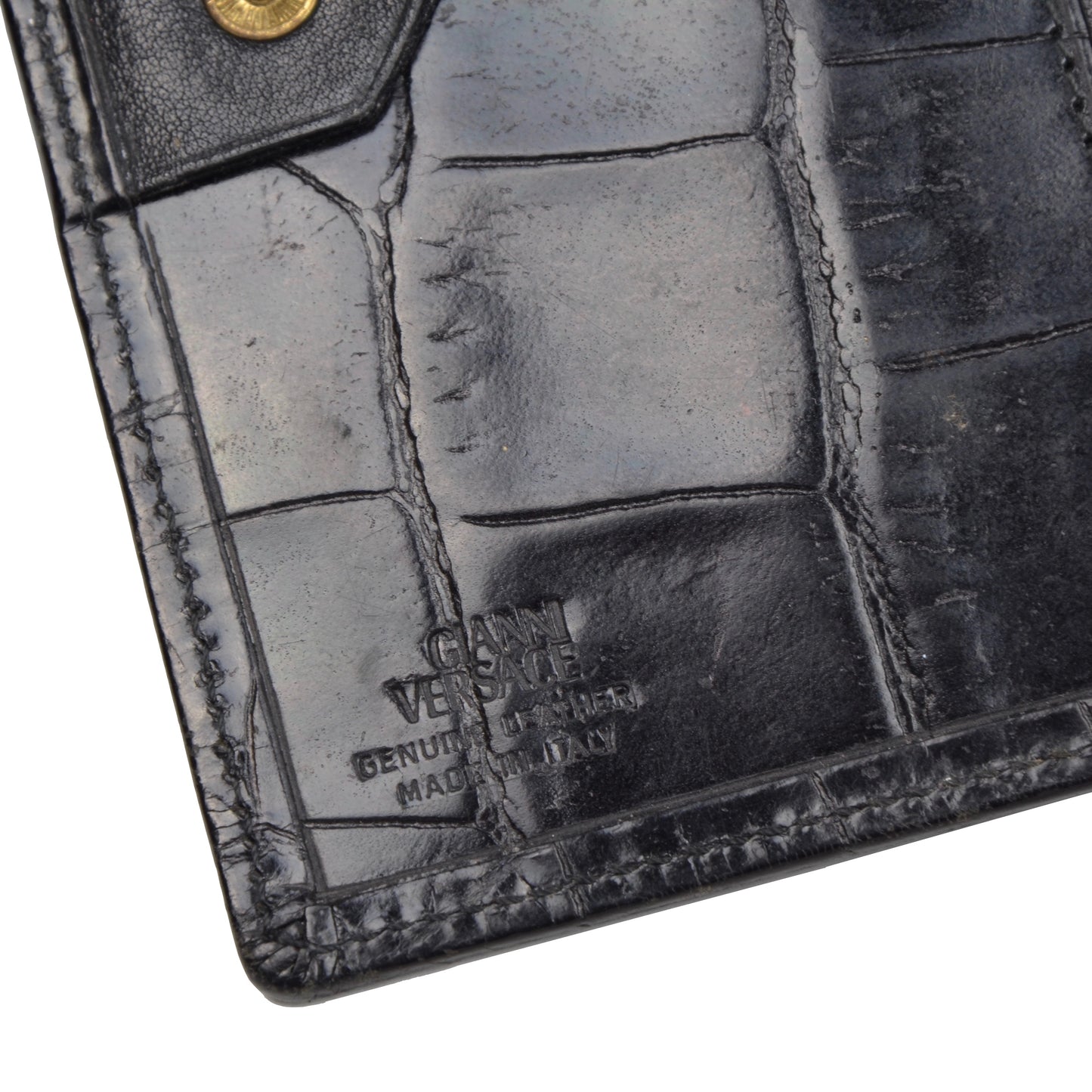 Vintage '90s Gianni Versace Leather Wallet - Black