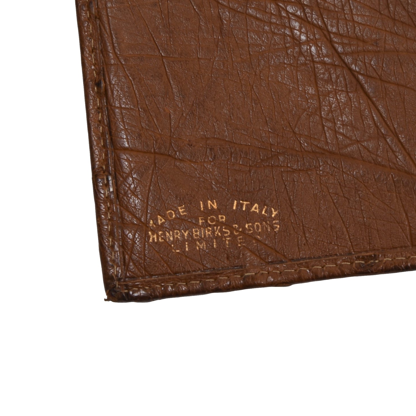 Henry Birks & Sons Ostrich Leather Travel Wallet - Brown