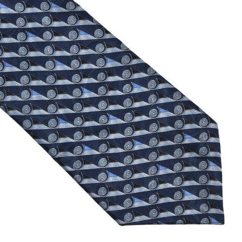 Lanvin Paris Krawatte Seide - Blau geometrisch