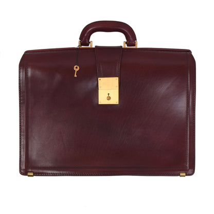 Classic Leather Briefcase - Burgundy