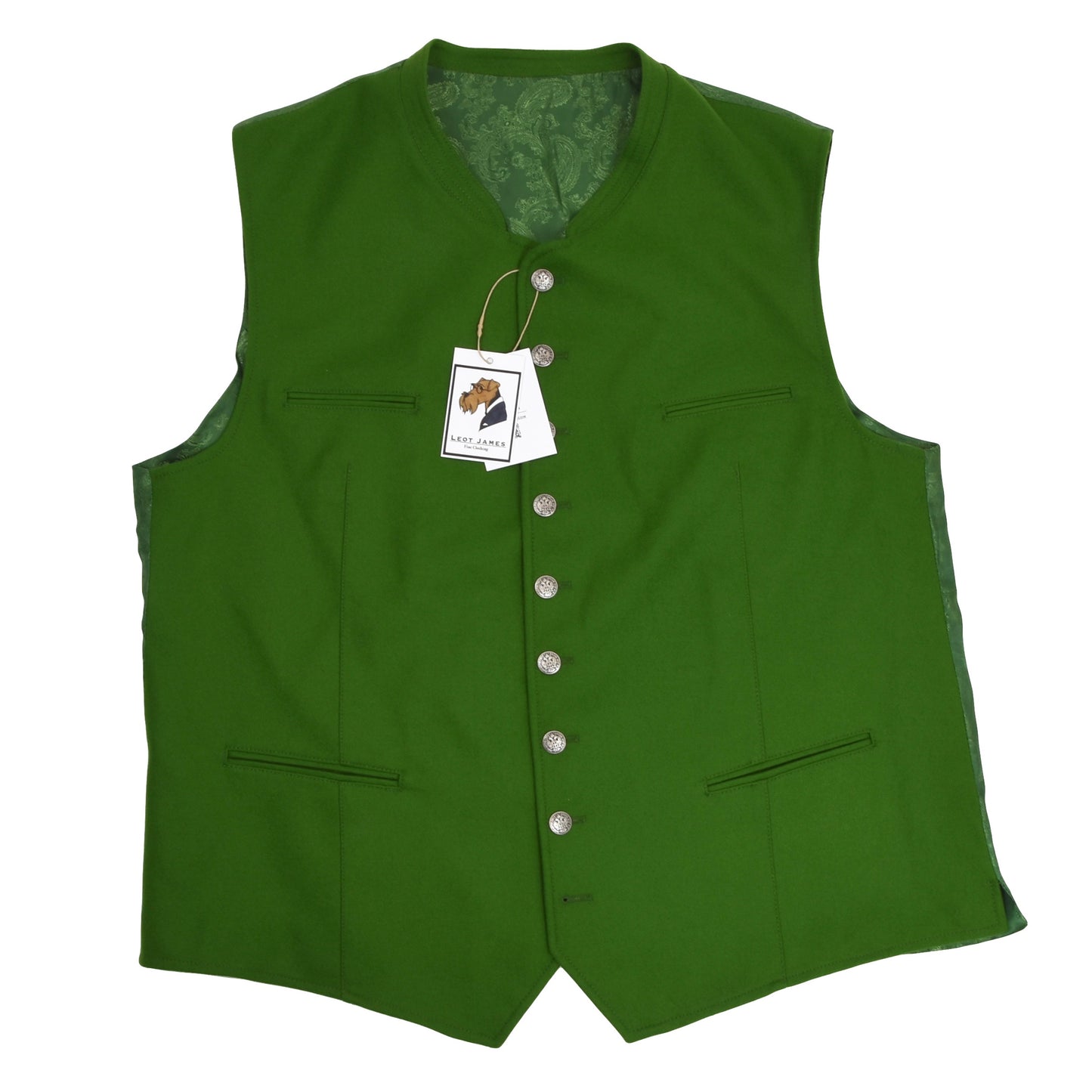 Alpina Wool Trachtenweste Size 60 - Moss Green