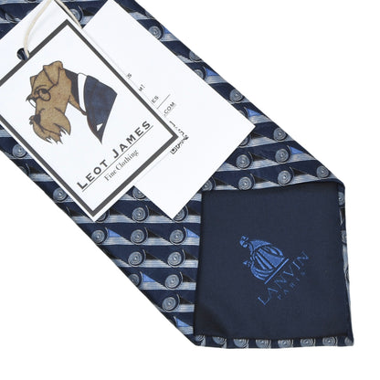 Lanvin Paris Krawatte Seide - Blau geometrisch