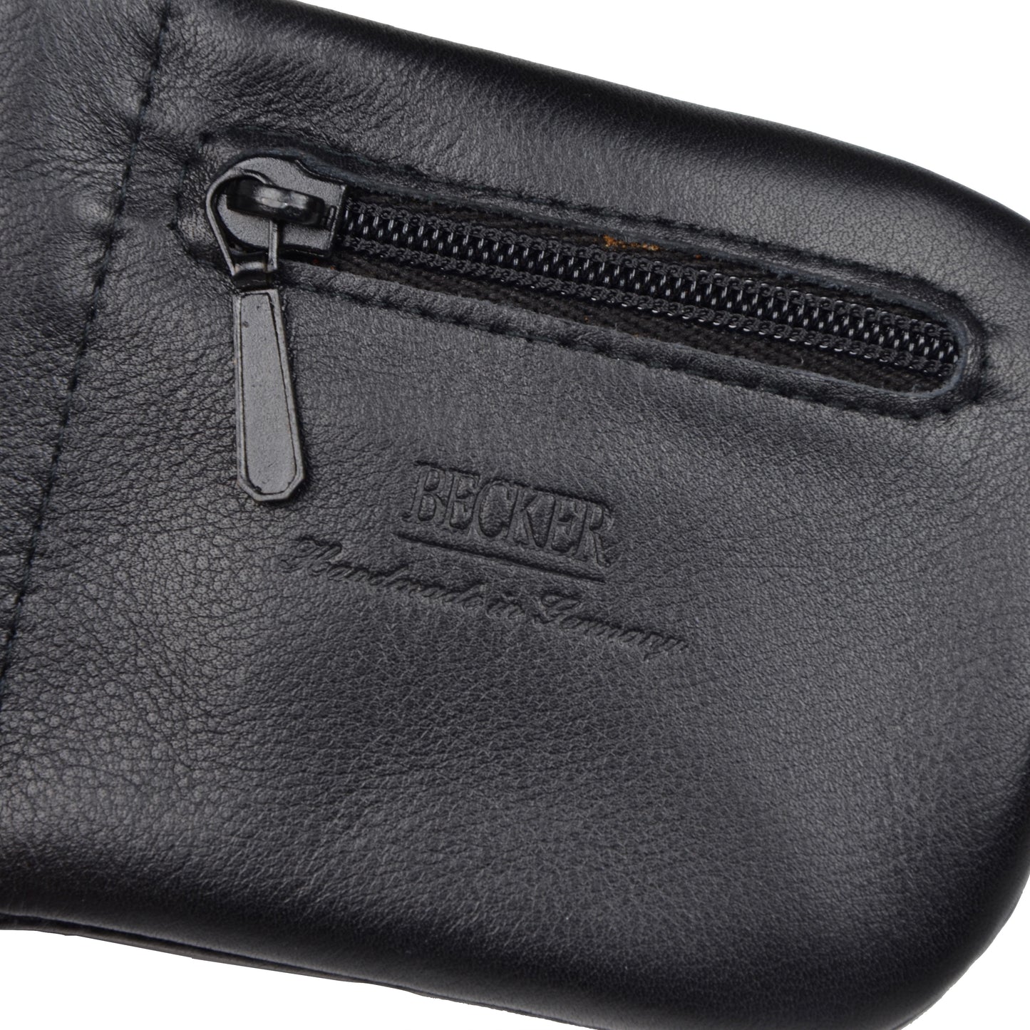 Becker Handmade Leather Keychain Wallet - Black