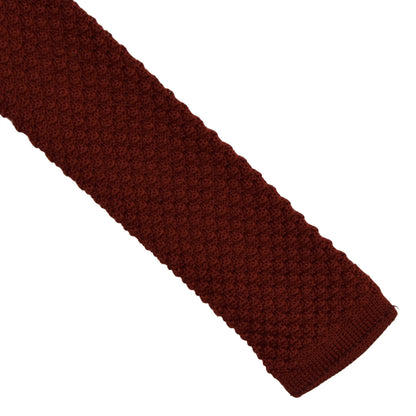 Vintage 100% Silk Knit Tie - Dark Red