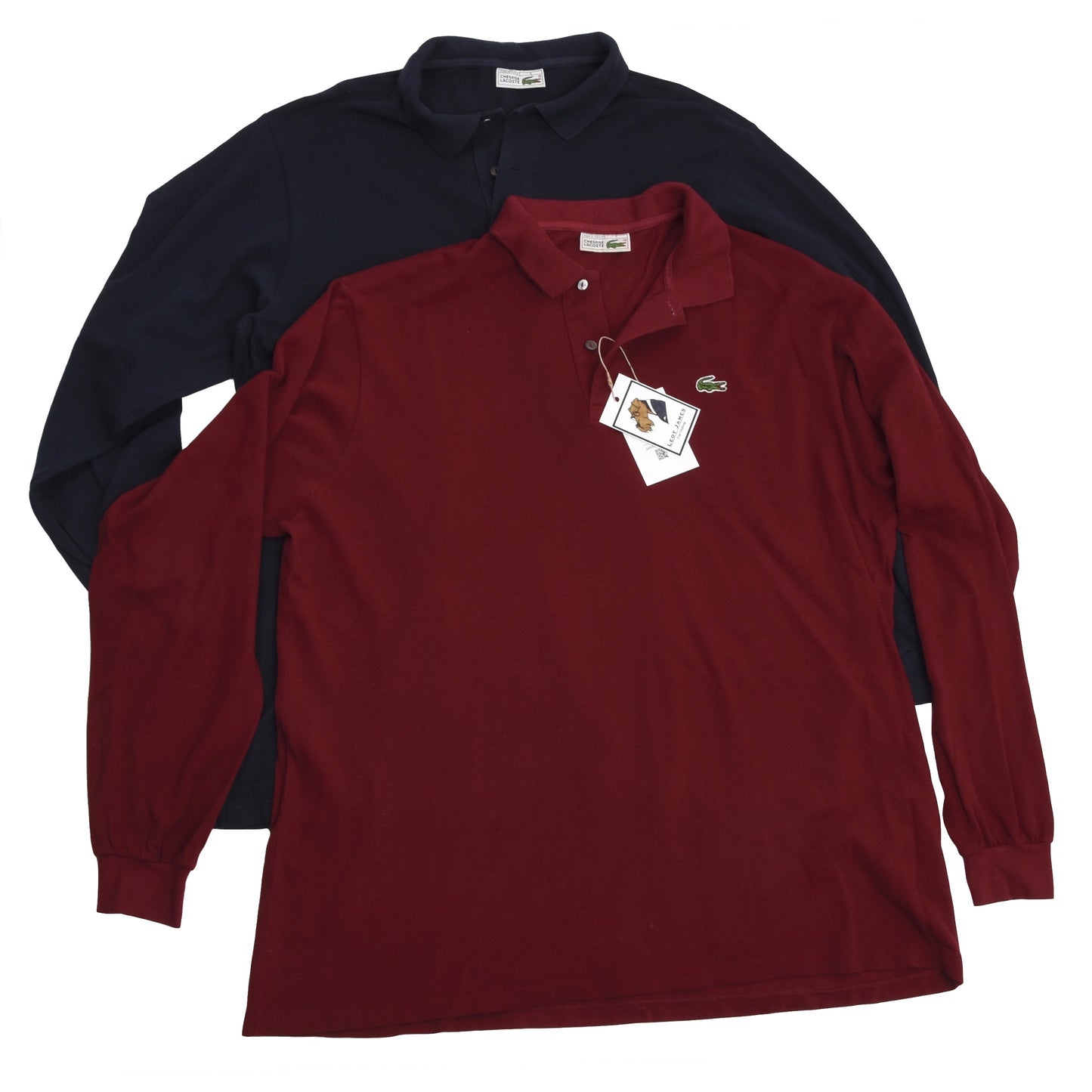 2x Vintage Lacoste Poloshirts - Rot/Marineblau