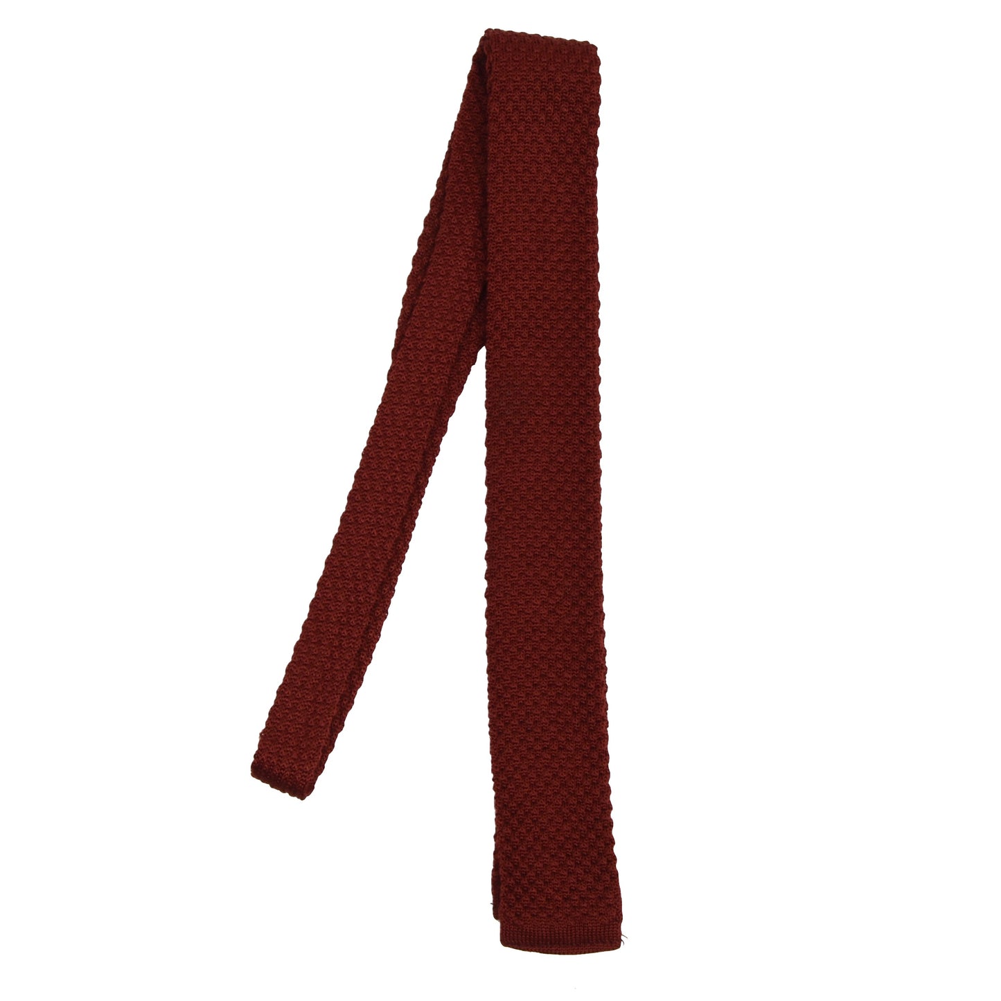 Vintage 100% Silk Knit Tie - Dark Red