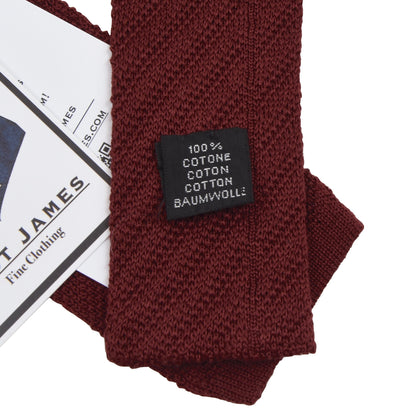 Vintage YSL Yves Saint Laurent Knit Cotton Tie - Burgundy