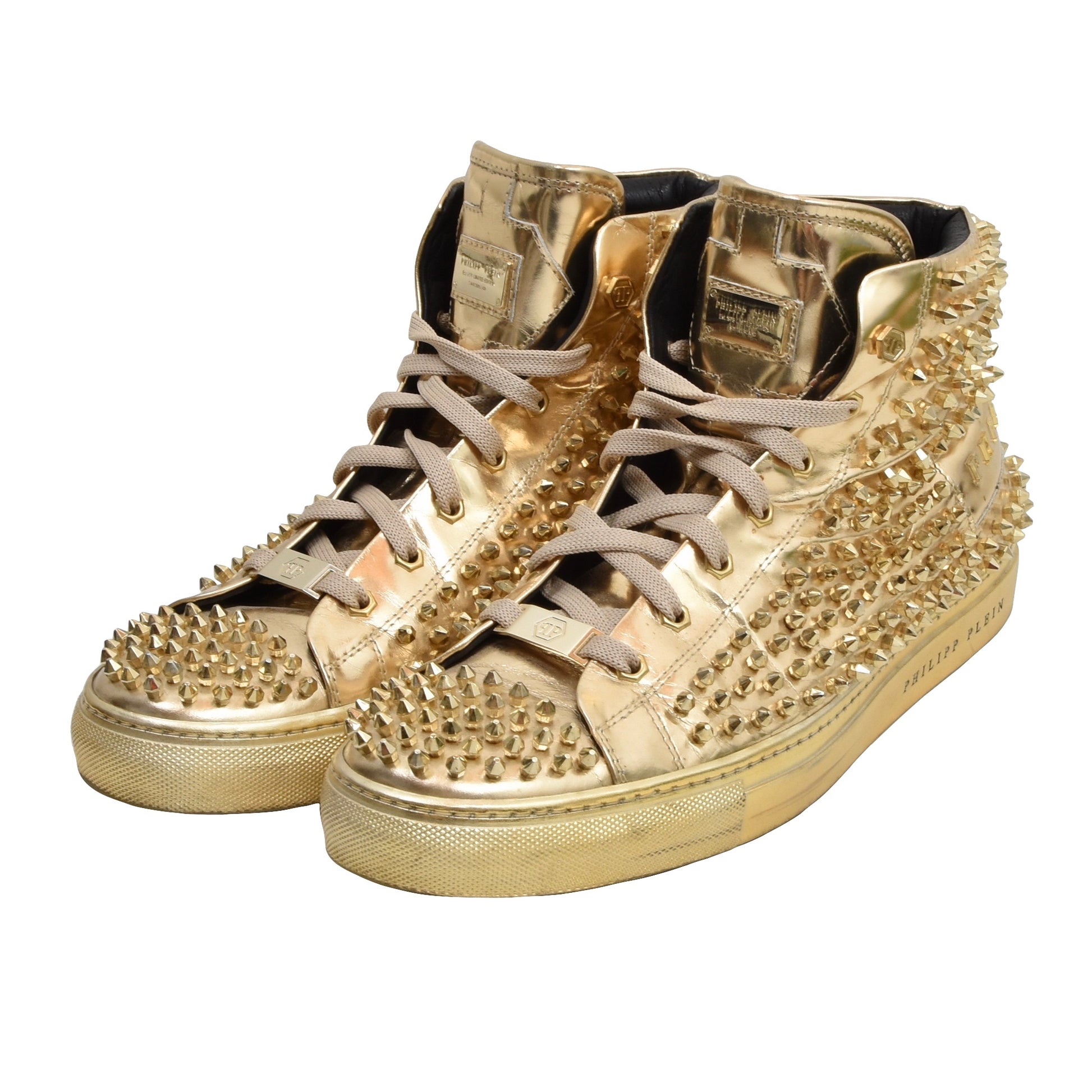 Philipp Plein Hightop Sneakers Size 43 Gold – Leot James