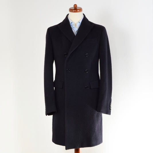 Z Zegna Double Breasted Overcoat Size 46 - Navy